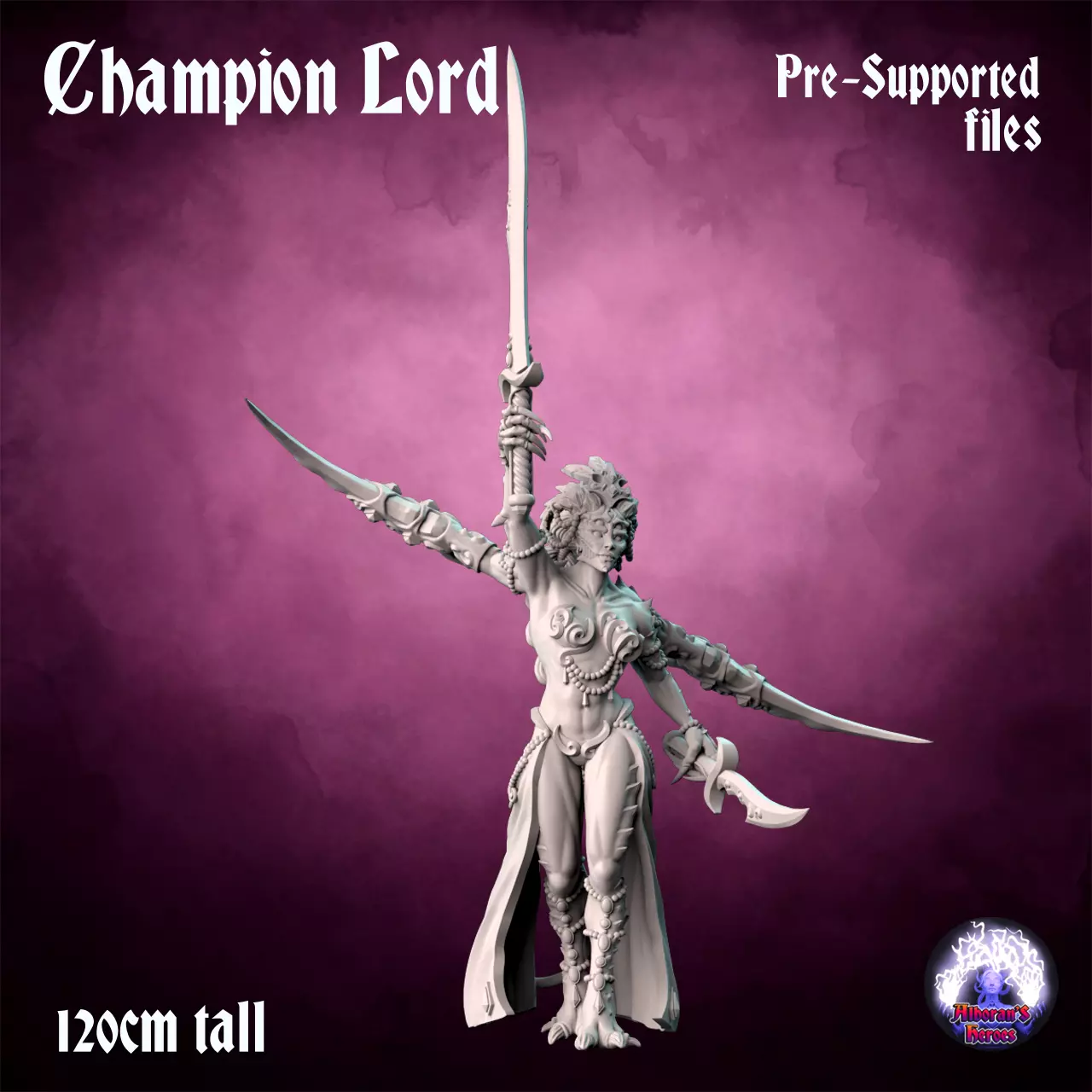 Champion Lord- Scourge Daemon - Multiple weapon options 3D print model_0