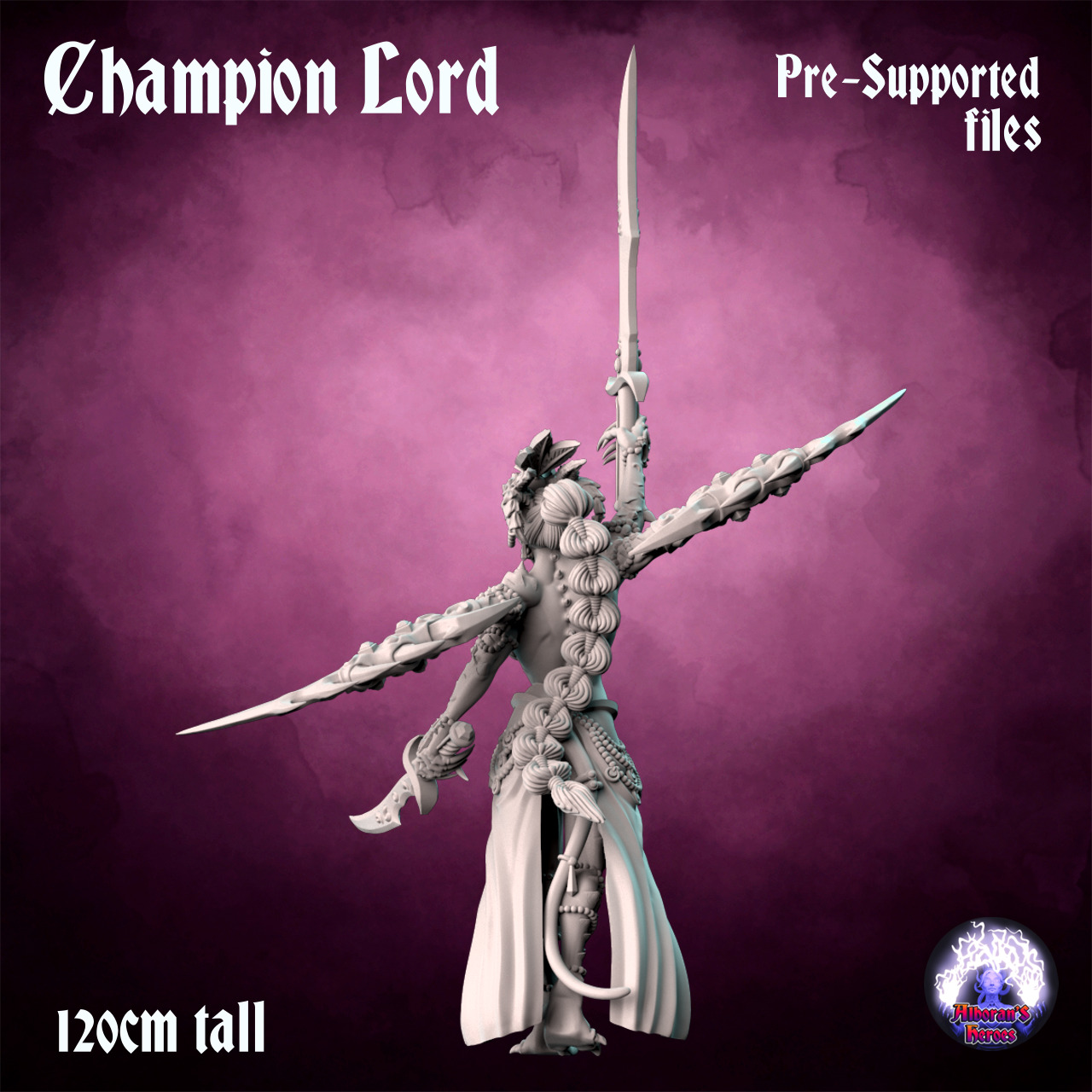 Champion Lord- Scourge Daemon - Multiple weapon options 3D print model_5