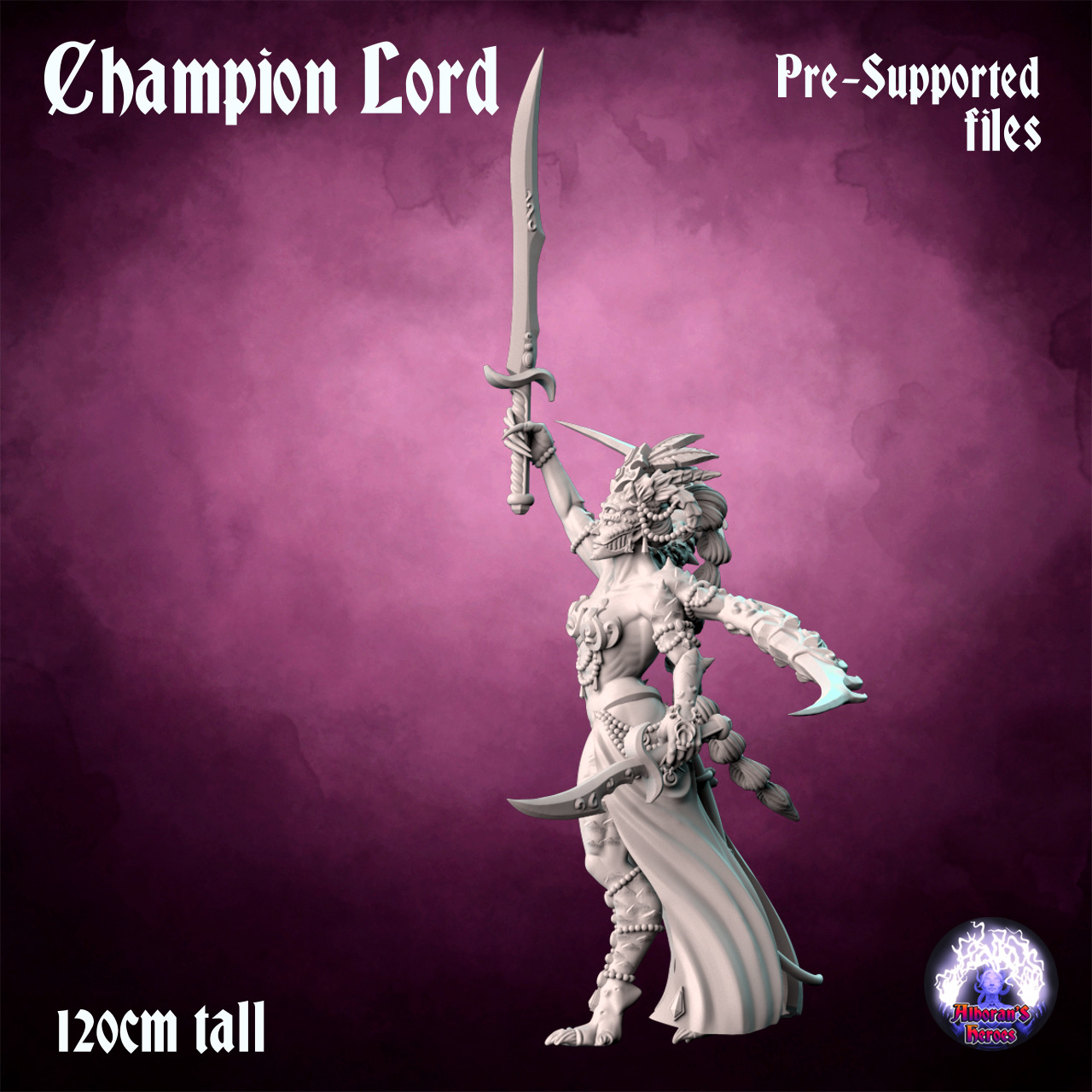 Champion Lord- Scourge Daemon - Multiple weapon options 3D print model_4