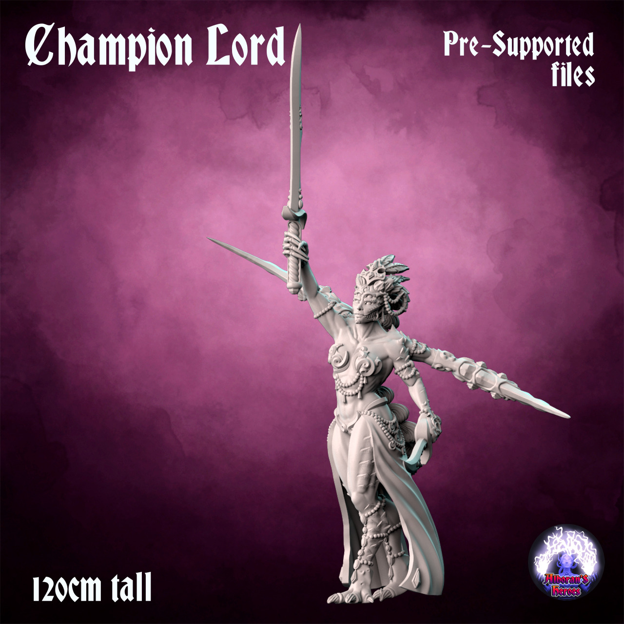 Champion Lord- Scourge Daemon - Multiple weapon options 3D print model_3