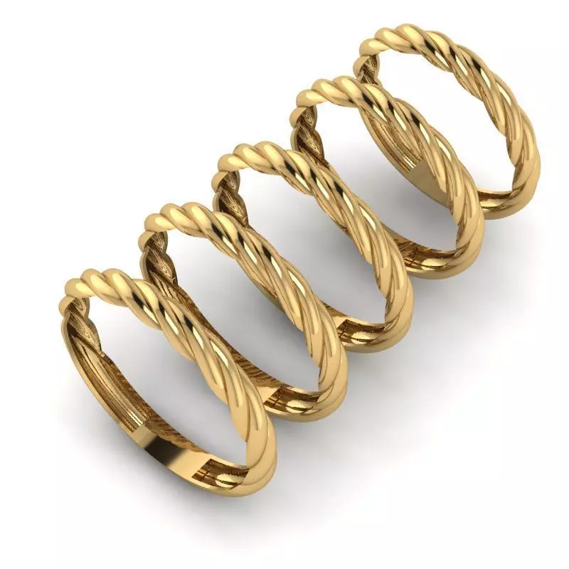 Gold Ring Jewelry Cable Ring stl 3dm 3dprintmodel 3D print model