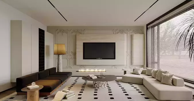 modern living room interior scenes 128