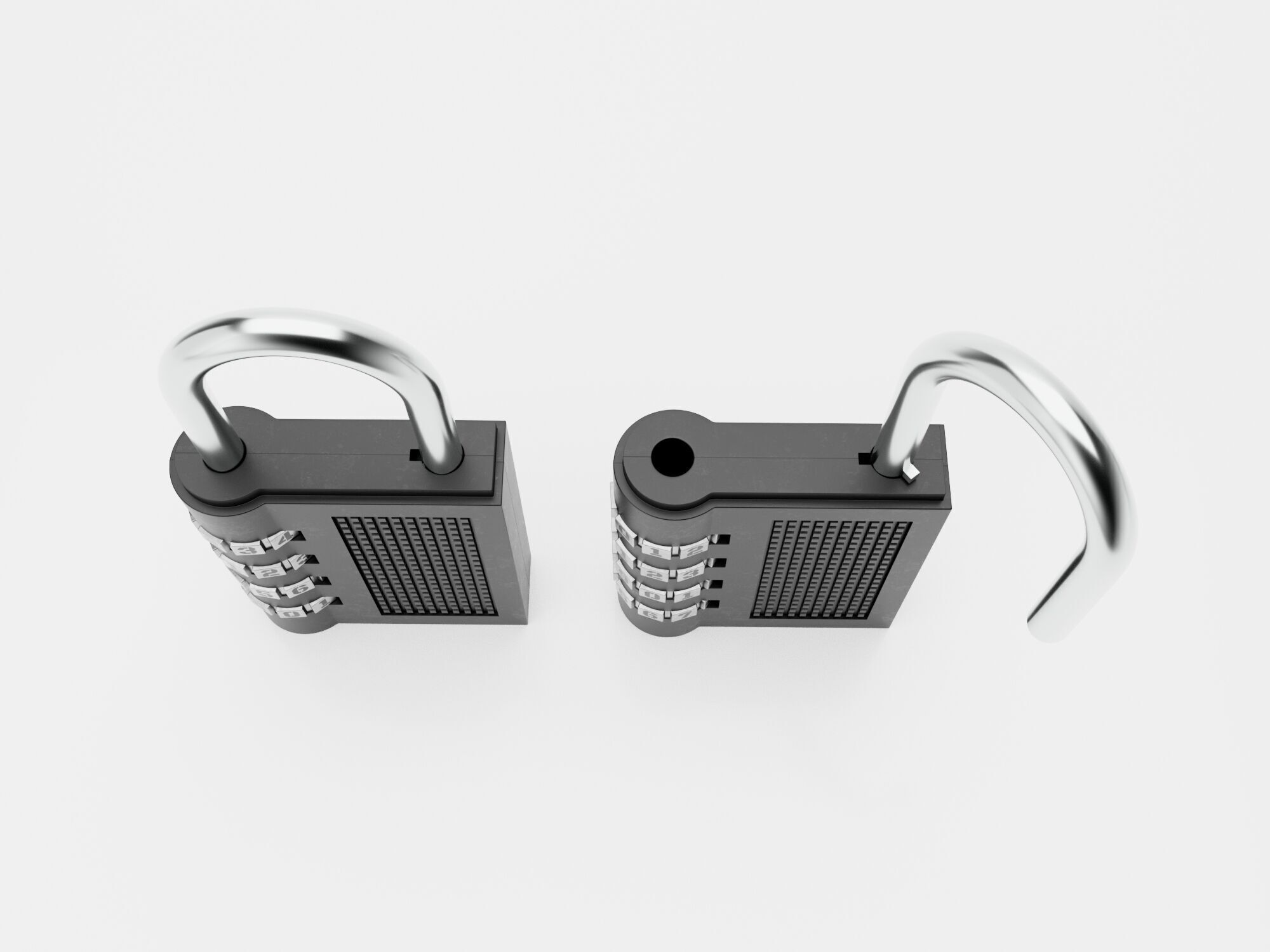 Padlock with code password Low-poly 3D model_2