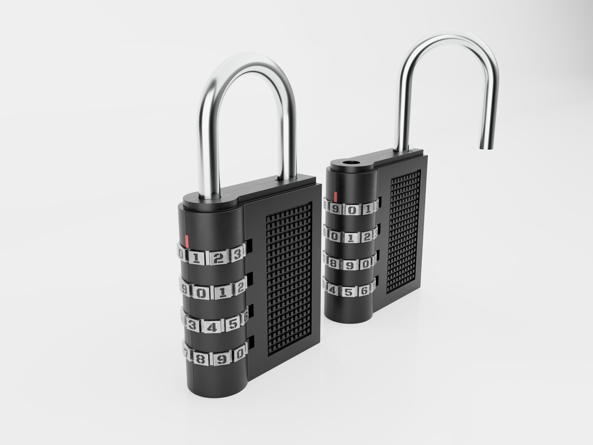 Padlock with code password Low-poly 3D model_1