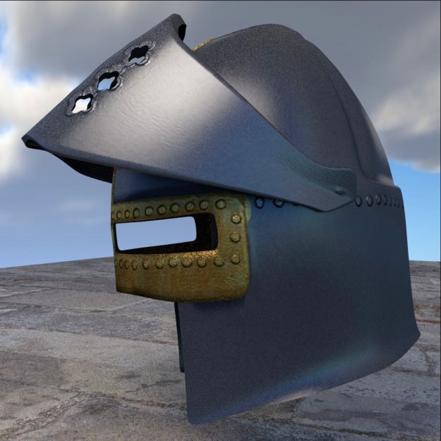 3D Model Crusader Helmet 3D model_4