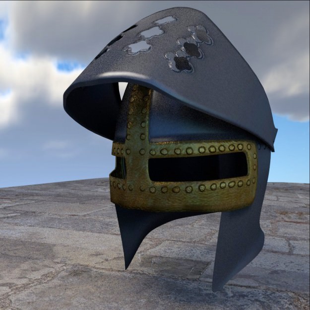 3D Model Crusader Helmet 3D model_3