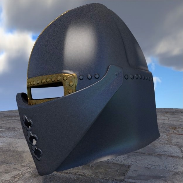 3D Model Crusader Helmet 3D model_1