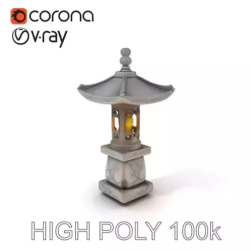 Traditional Japanese Stone Lantern Model Pack