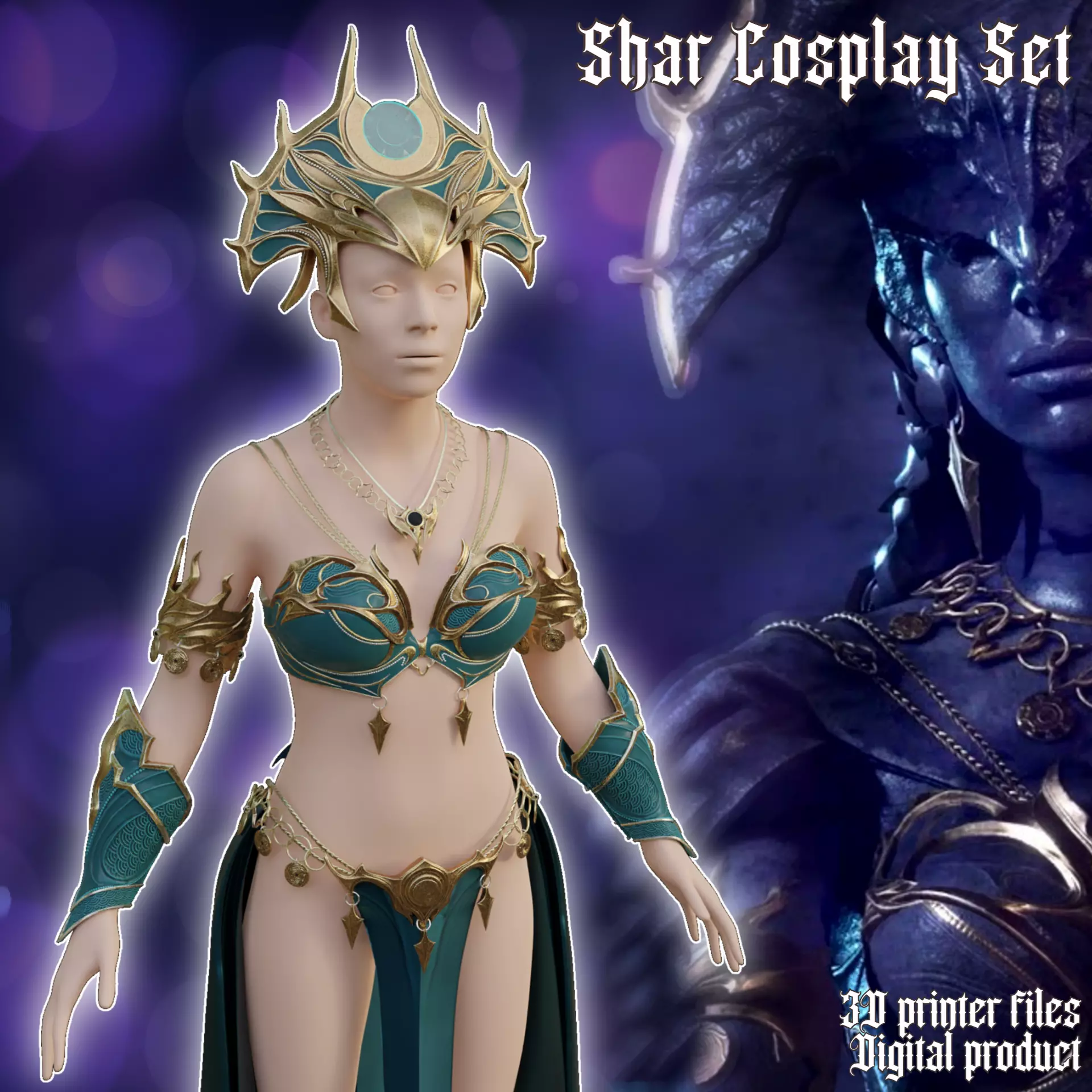 Fantasy Shar Cosplay Accessories Baldurs Gate 3 3D print model_0