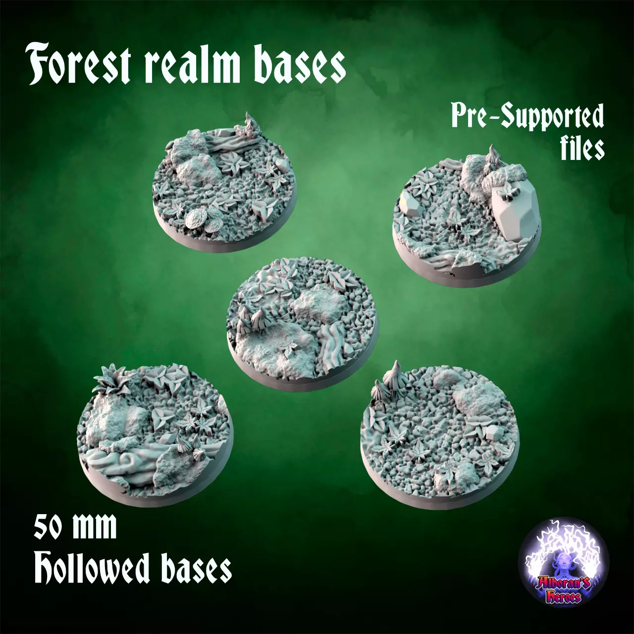 Forest realm bases - 50mm 3D print model
