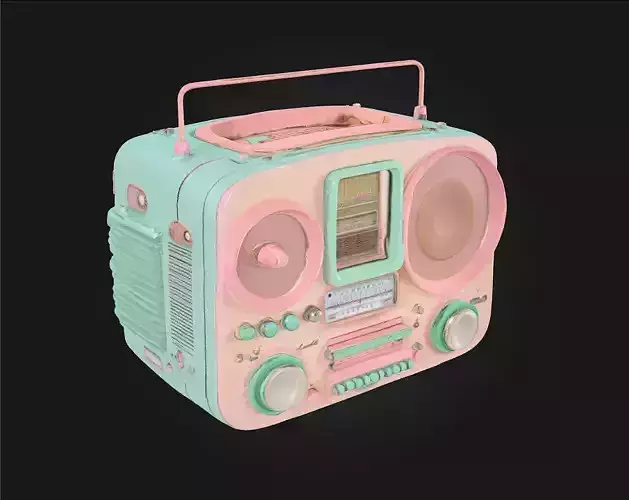 Retro Pastel Radio  Whimsical Charm with a Vintage Vibe