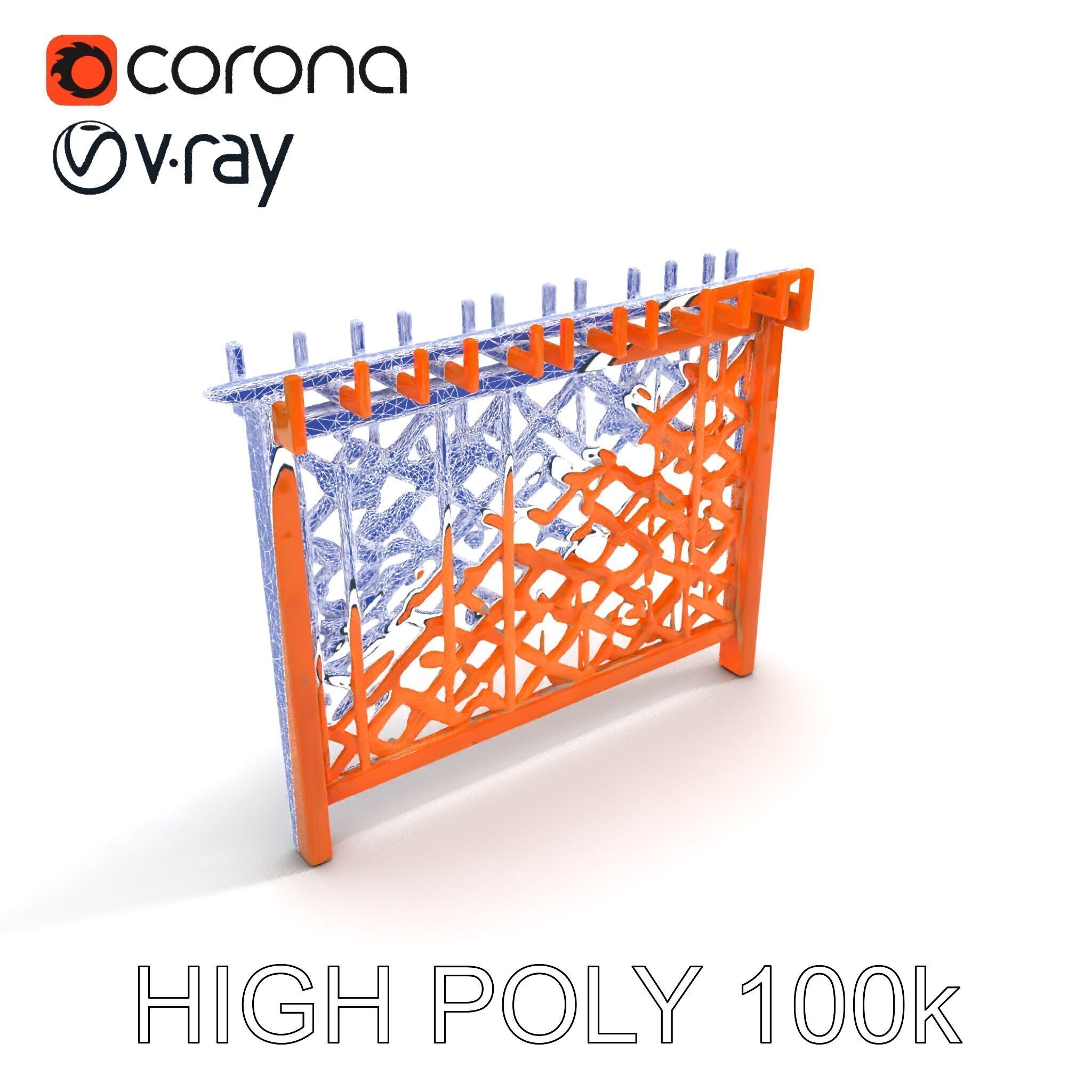 Wooden Lattice Fence Model Pack for Gardens and Exterior Design Low-poly 3D model_22