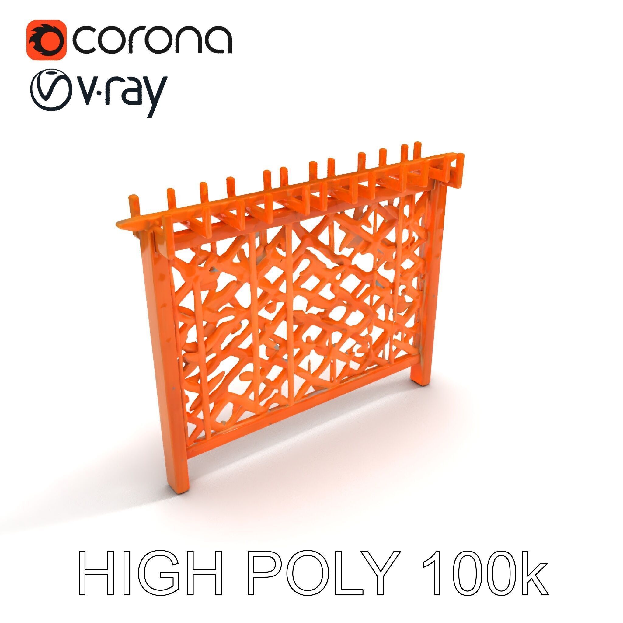 Wooden Lattice Fence Model Pack for Gardens and Exterior Design Low-poly 3D model_29