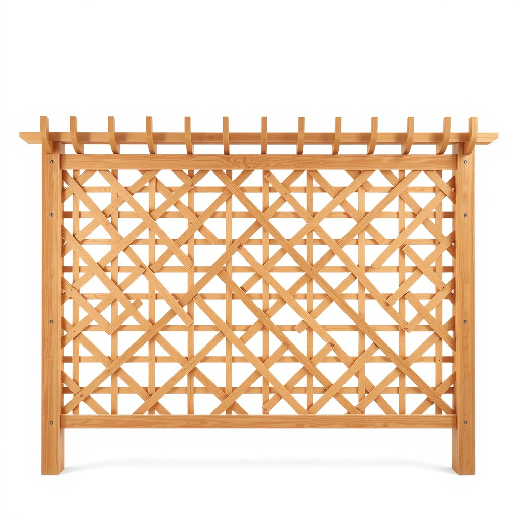 Wooden Lattice Fence Model Pack for Gardens and Exterior Design Low-poly 3D model_4
