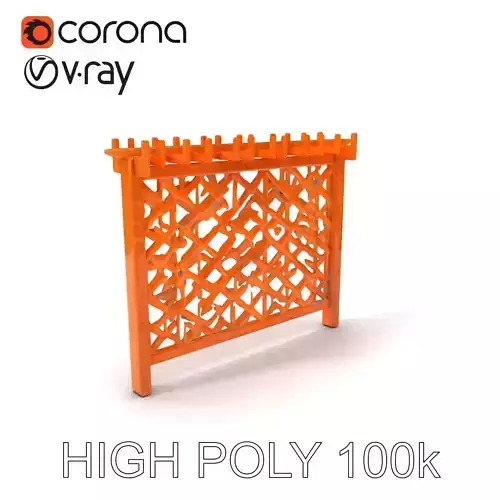 Wooden Lattice Fence Model Pack for Gardens and Exterior Design Low-poly 3D model