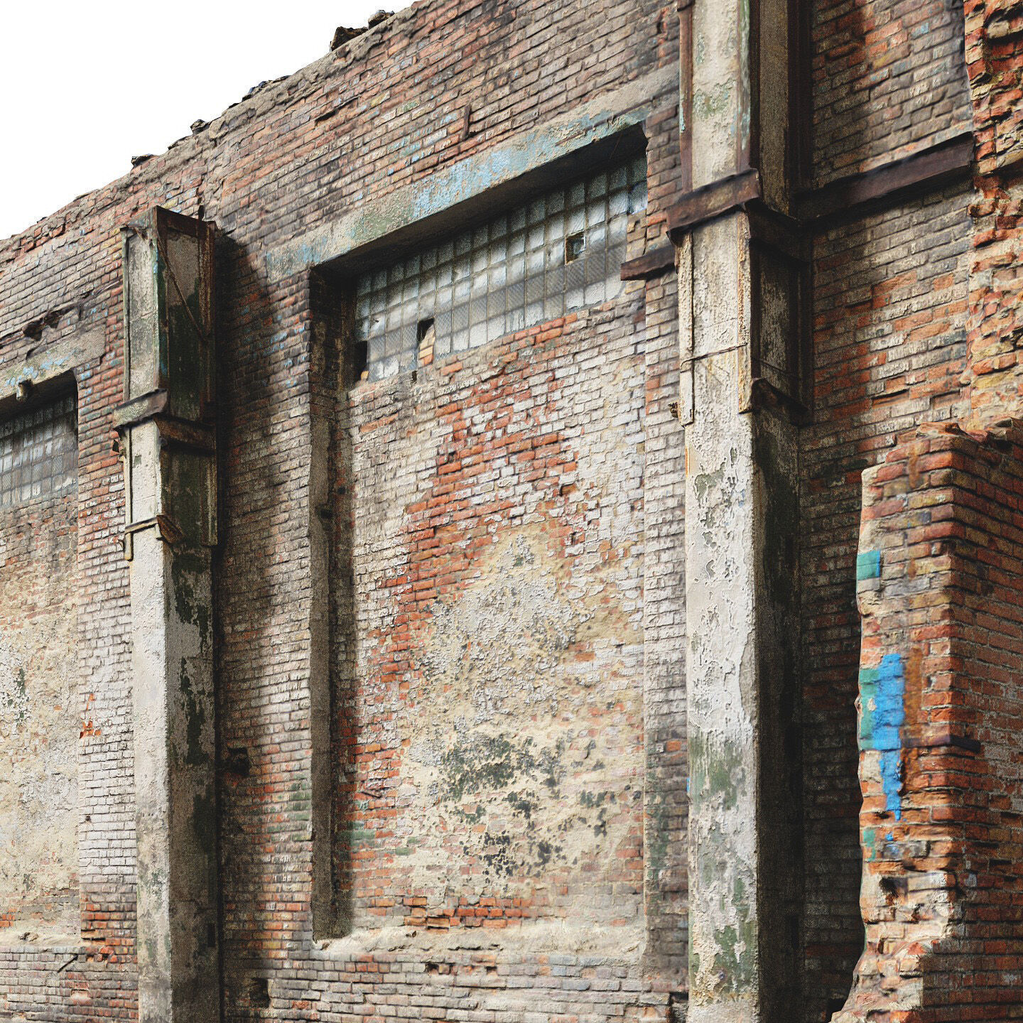 Destroyed industrial building 01 3D model_6