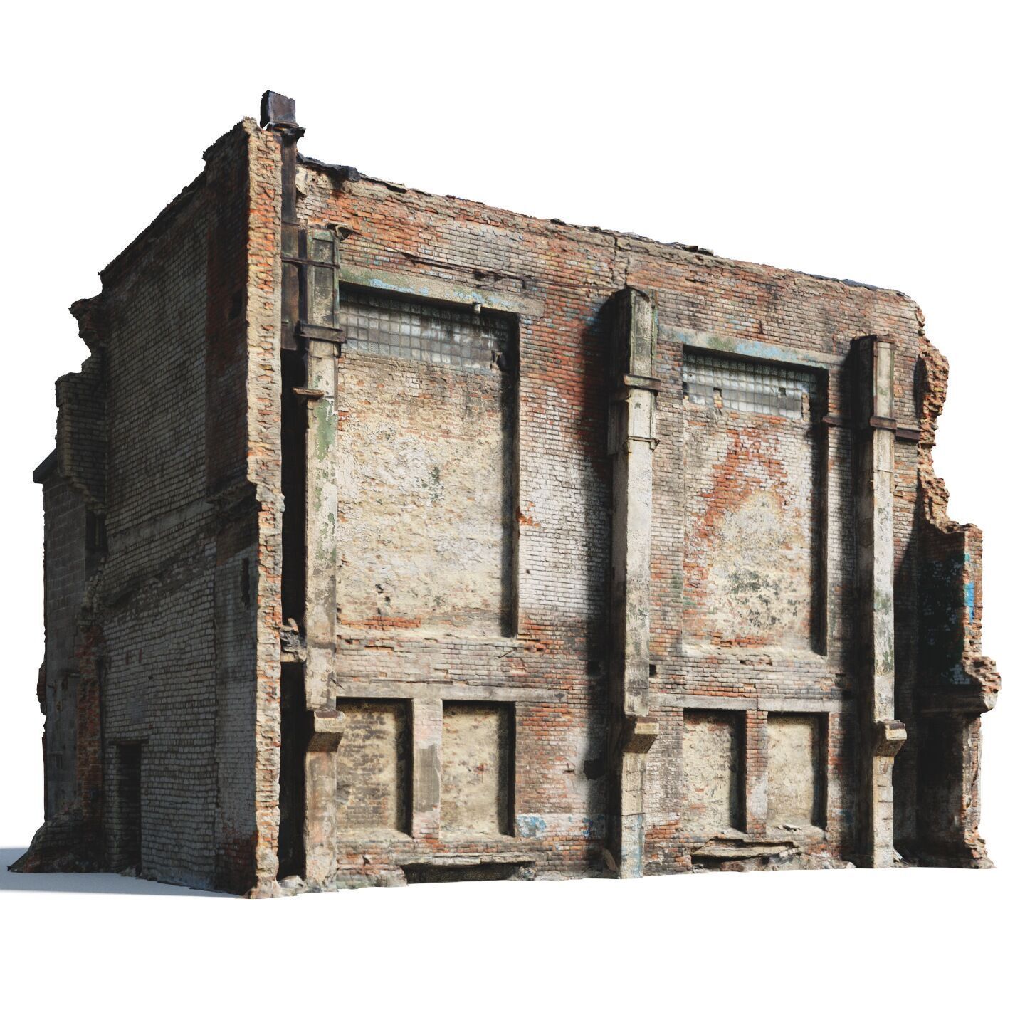 Destroyed industrial building 01 3D model_4