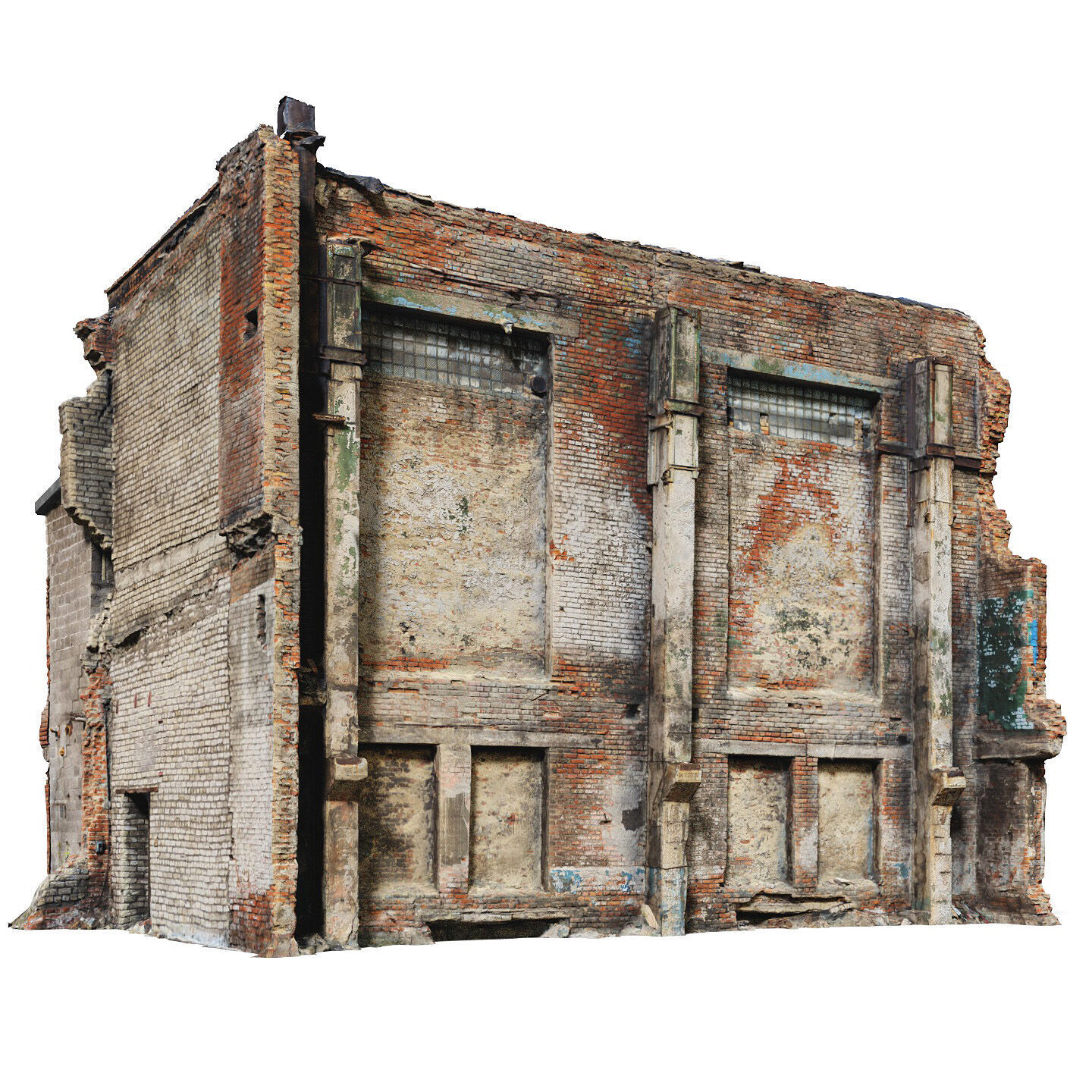 Destroyed industrial building 01 3D model_2
