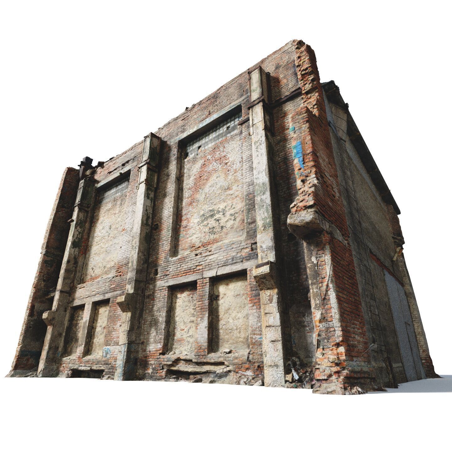 Destroyed industrial building 01 3D model_10