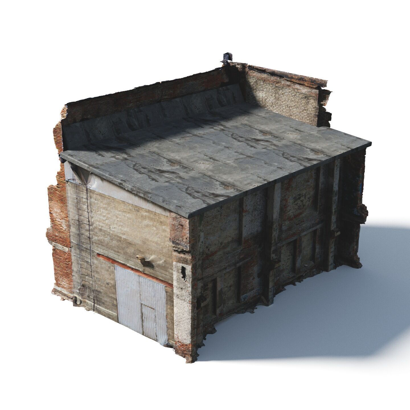 Destroyed industrial building 01 3D model_9