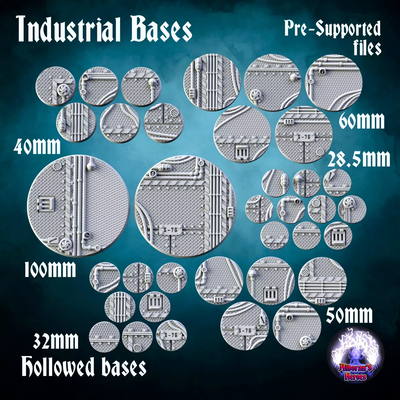 Industrial bases - Pack 3D print model_0