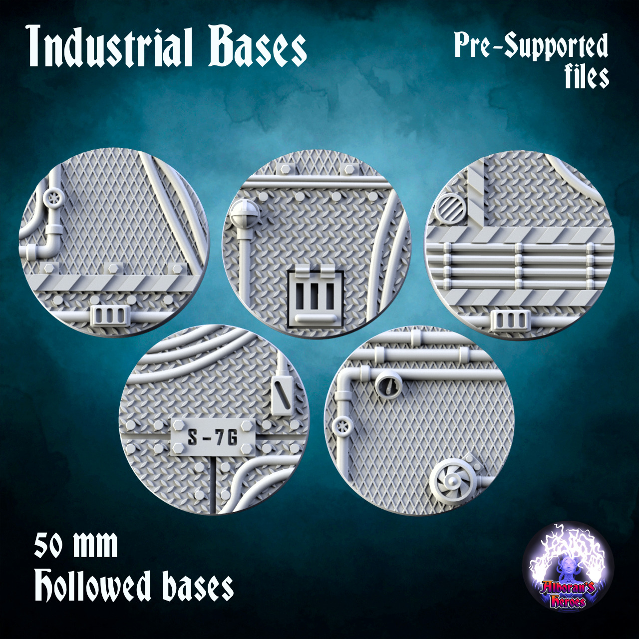 Industrial bases - Pack 3D print model_4