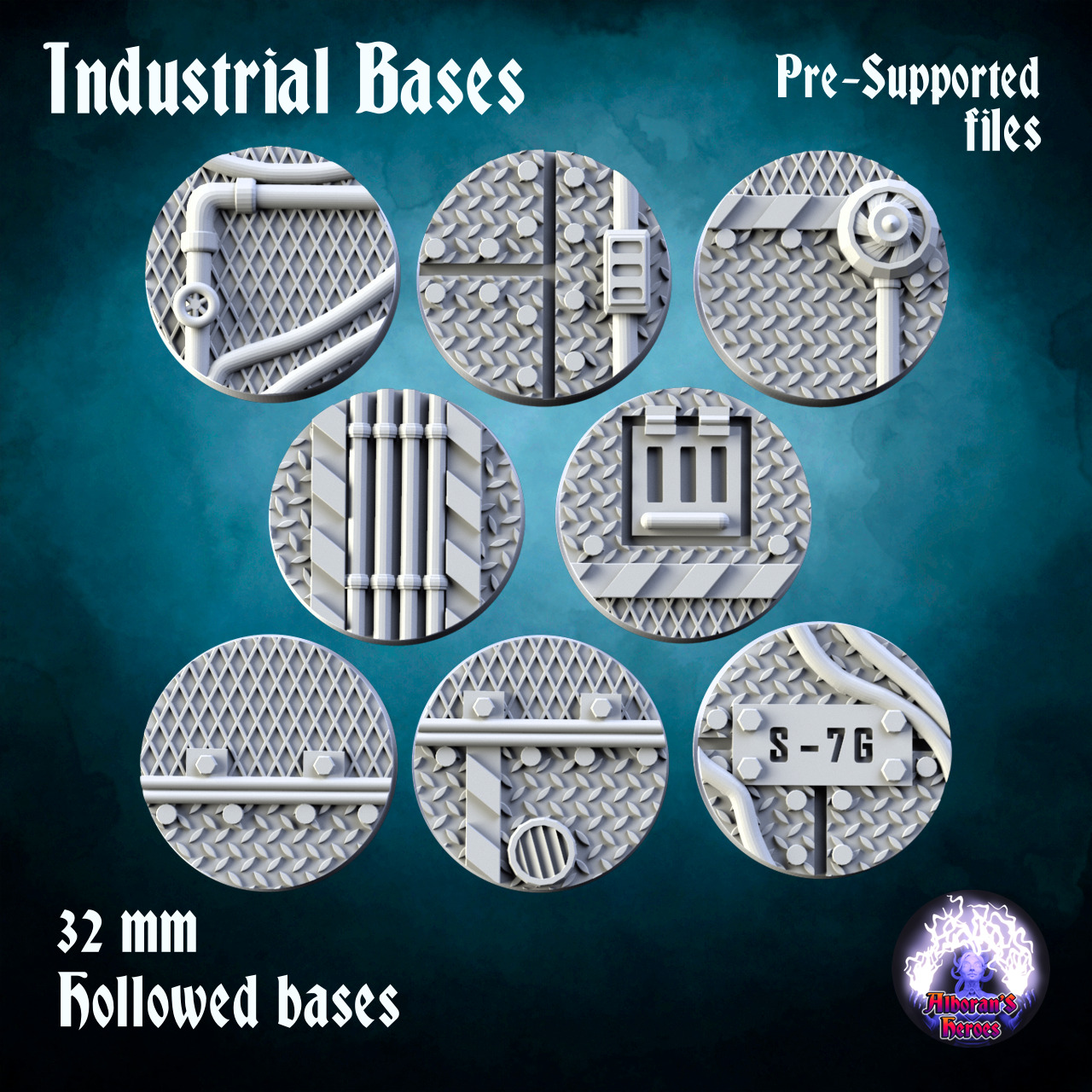 Industrial bases - Pack 3D print model_2