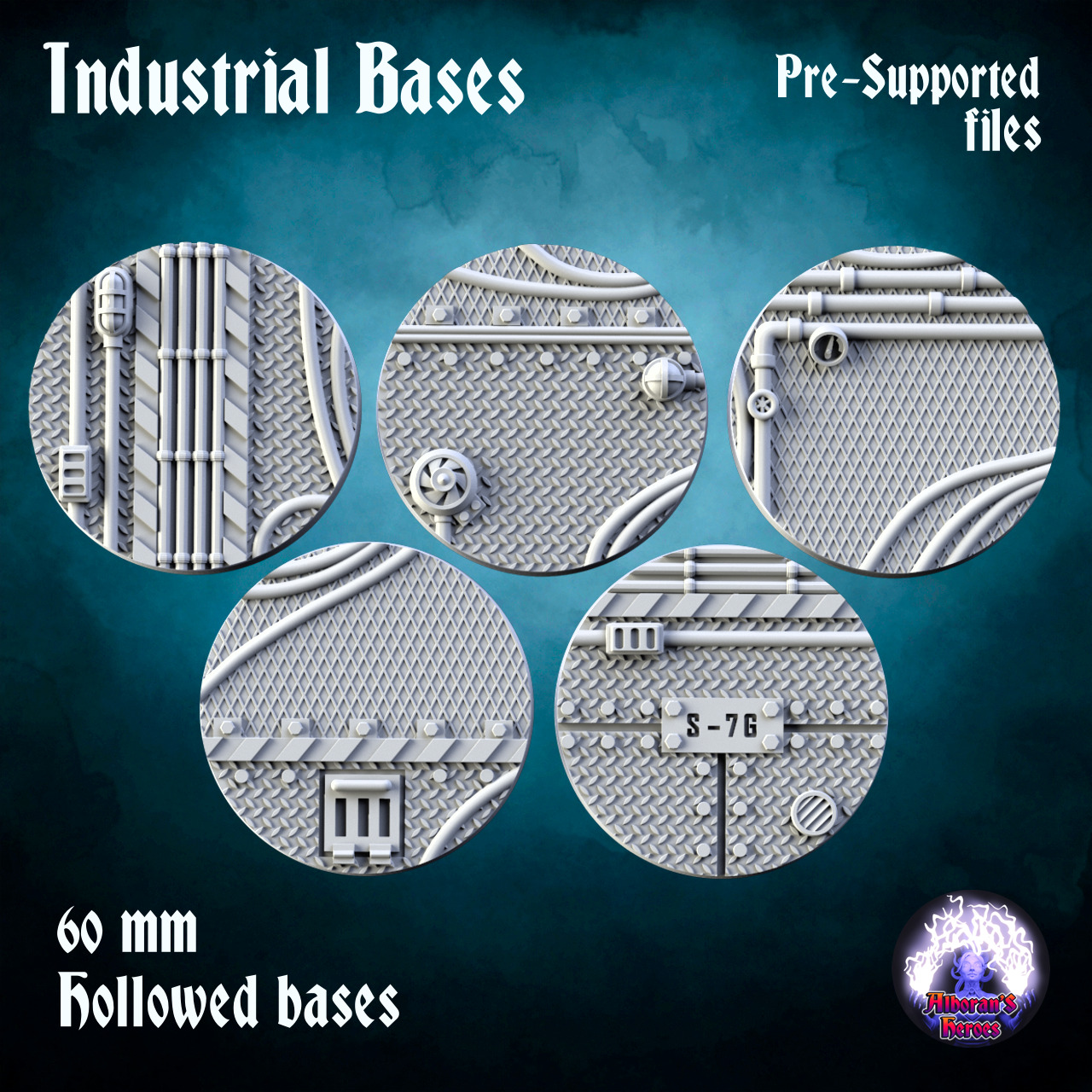 Industrial bases - Pack 3D print model_5