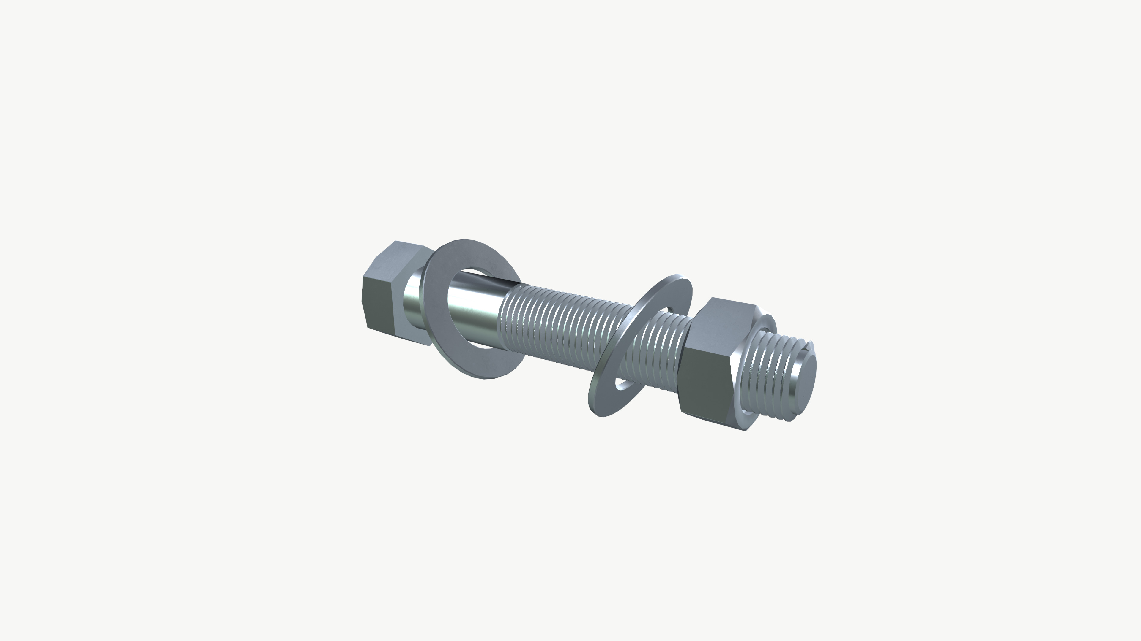 Nut bolt 3D model_2