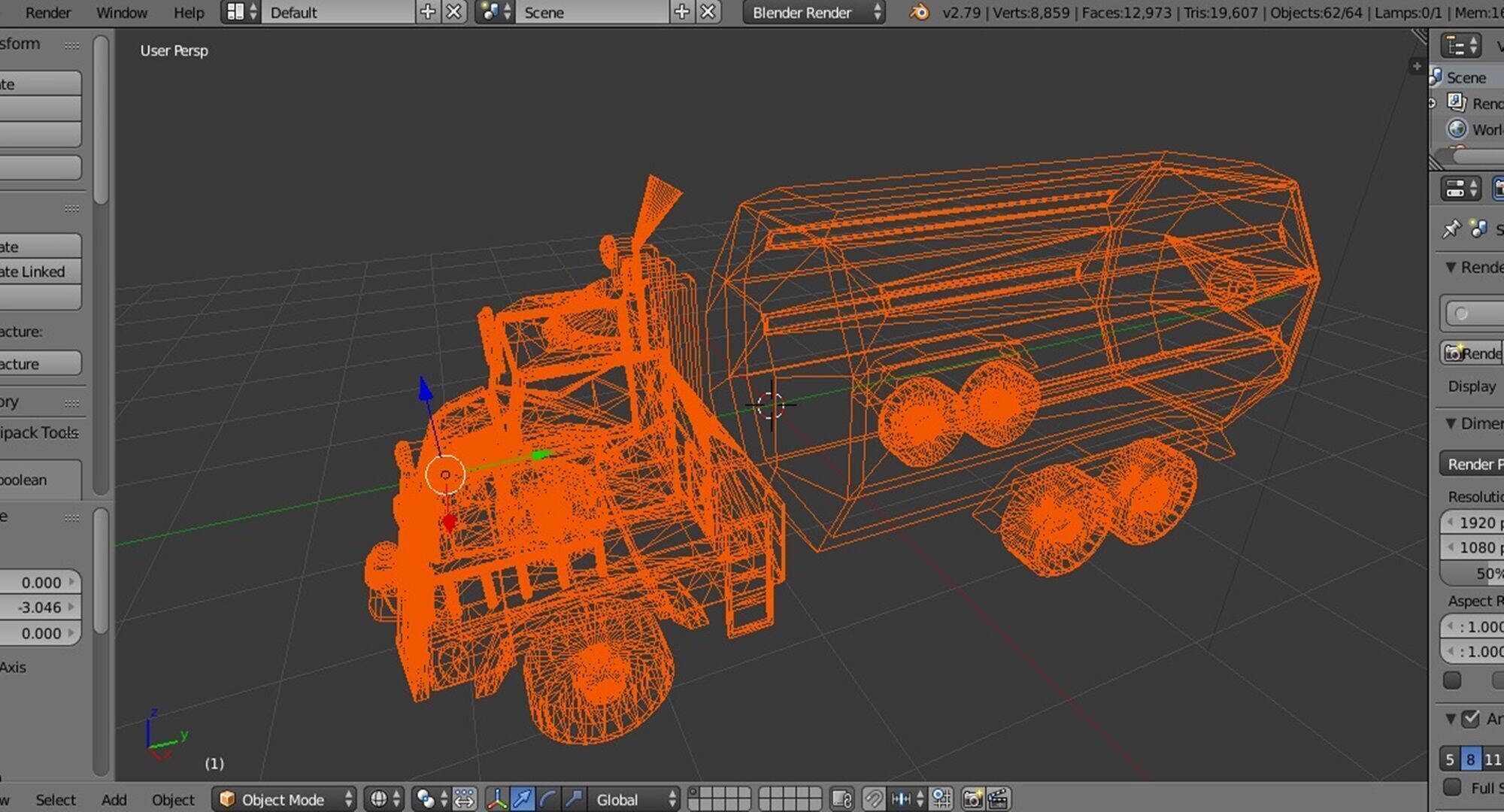 sci-fi military truck  3D model_5