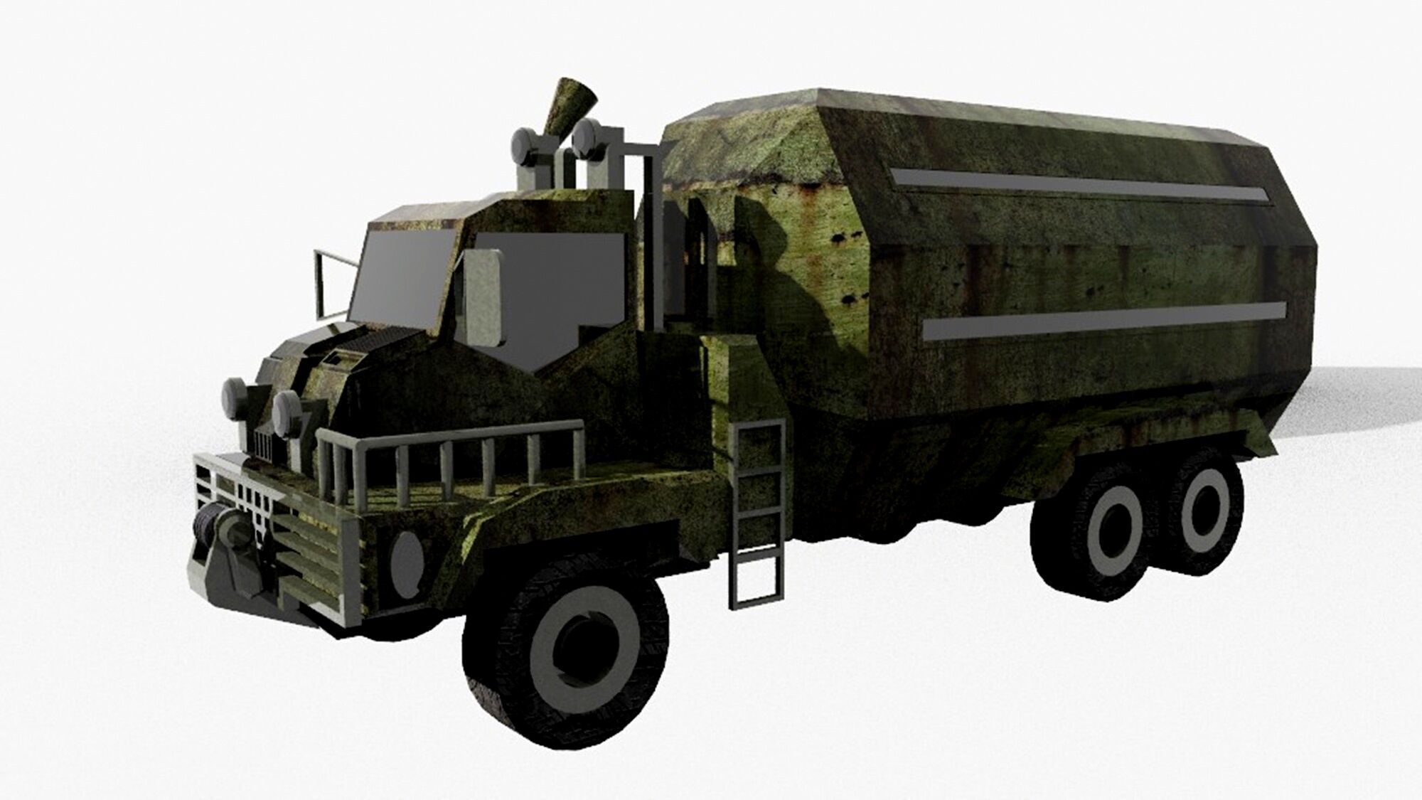 sci-fi military truck  3D model_2