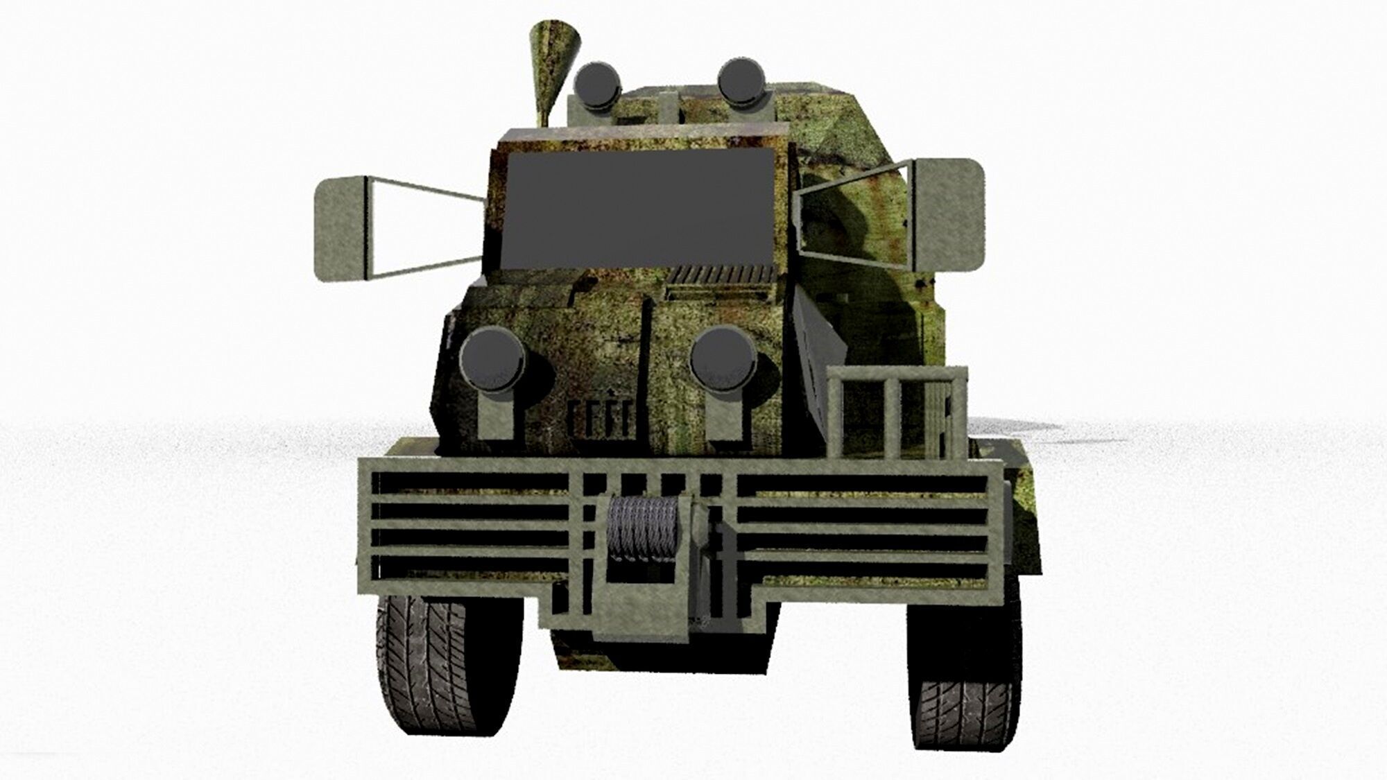 sci-fi military truck  3D model_1