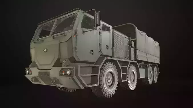 Heavy Military Truck V2 - Cargo Low-poly 3D model