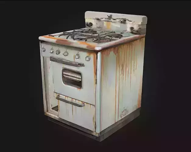 Rusty Vintage Stove  Aged Charm of Classic Cooking