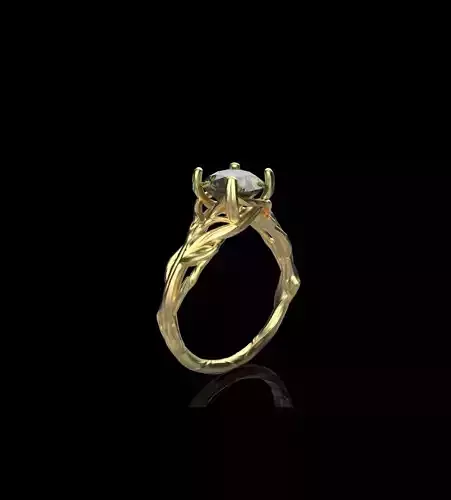 Nature Inspired Engagement Ring 3D Printable Jewelry Model