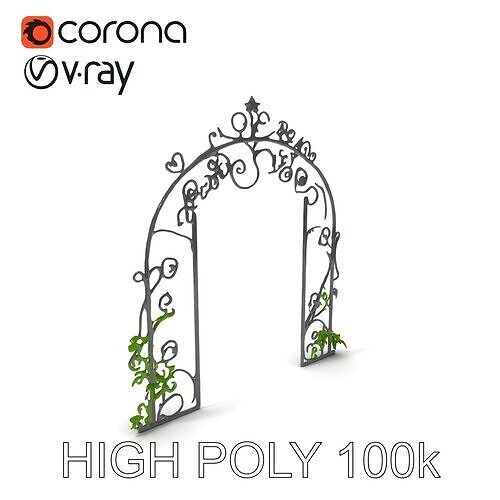 Wrought Iron Garden Arch Model Pack Low-poly 3D model