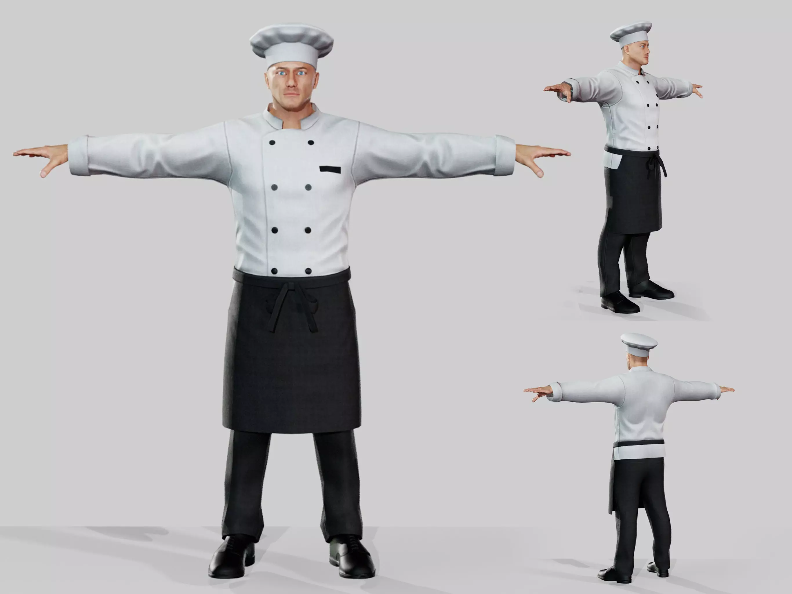 Kitchen Chef Low-poly 3D model