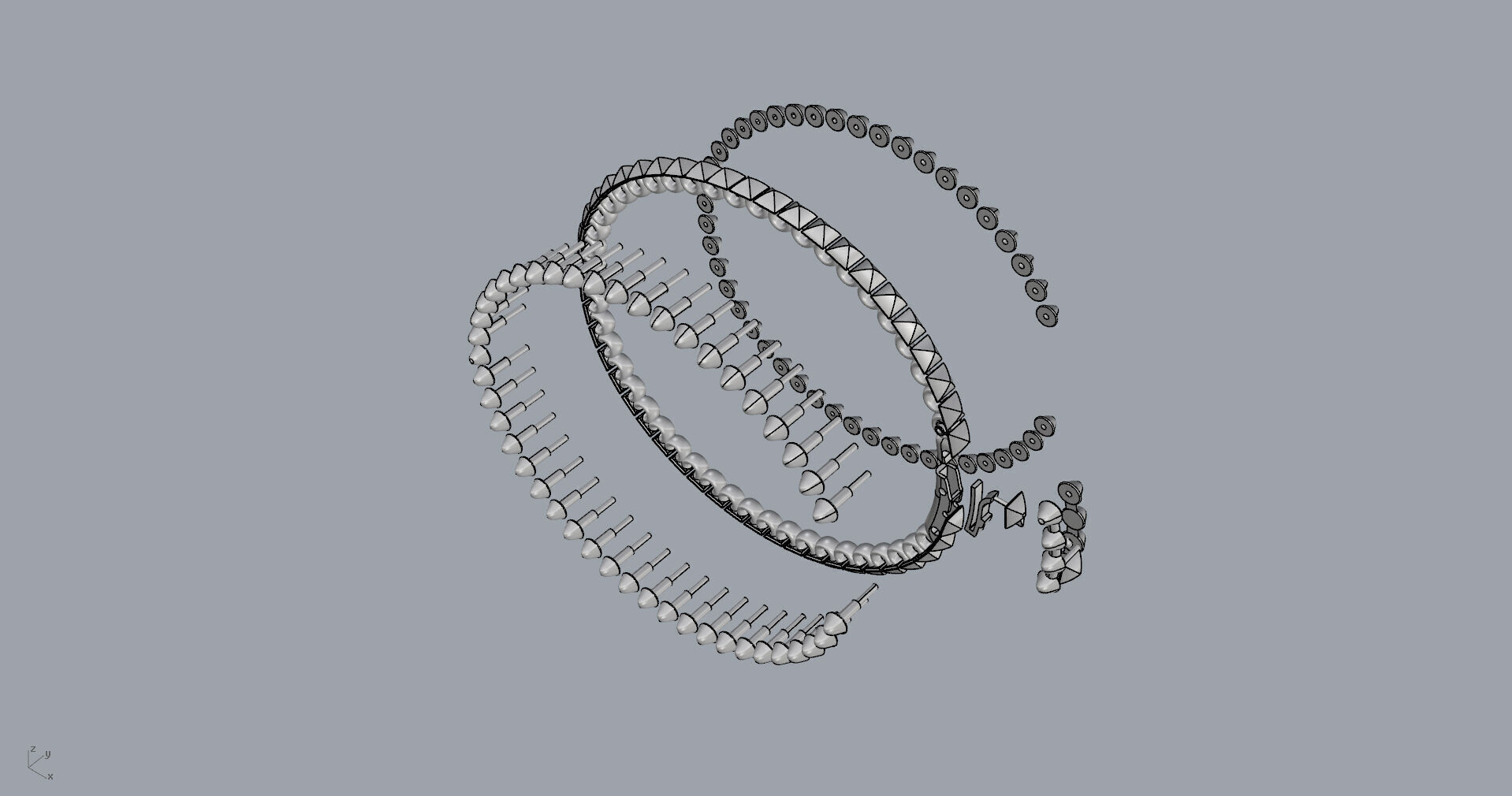 Clash Bracelet 170mm 17Size 3D print model_19