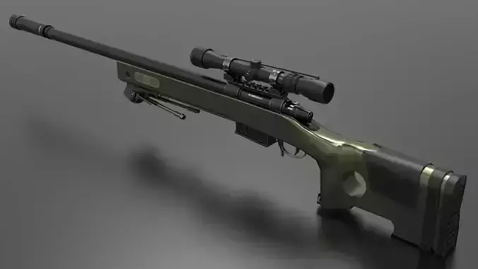 AWM Sniper Rifle Fps - Tps Low-poly 3D model