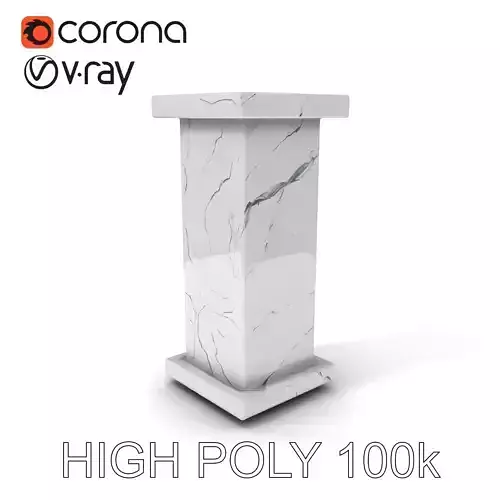 Marble Pedestal Model Pack Low-poly 3D model