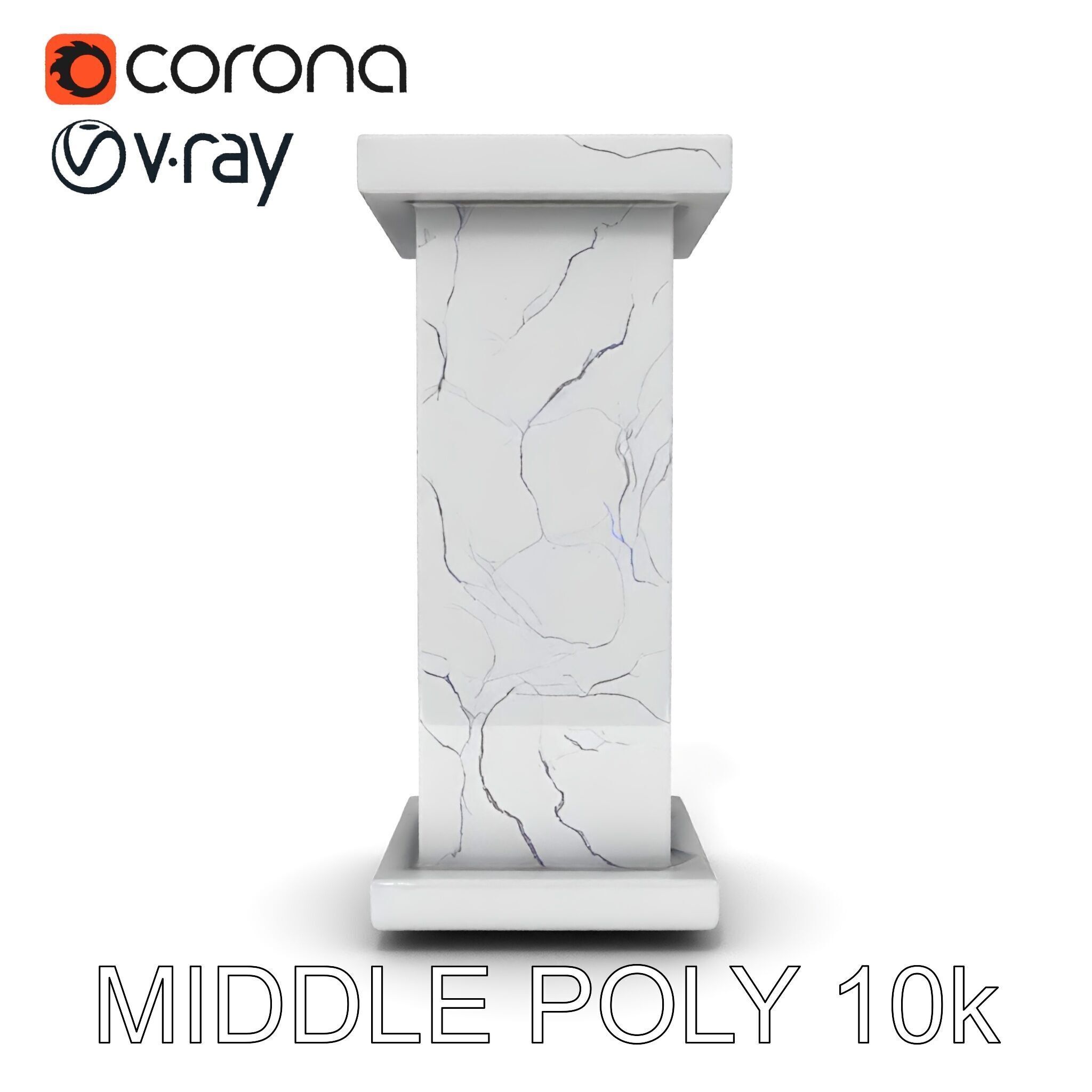 Marble Pedestal Model Pack Low-poly 3D model_14