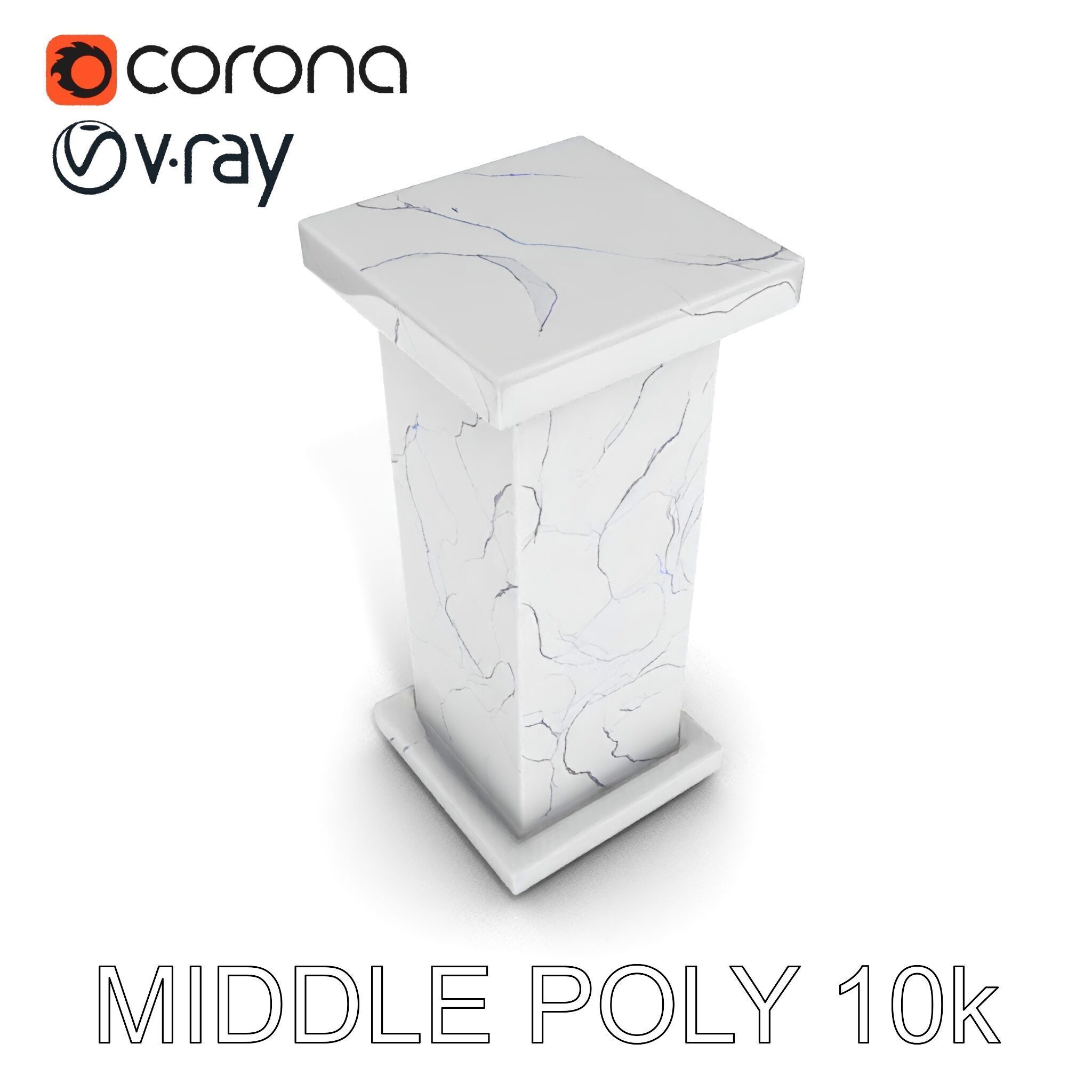 Marble Pedestal Model Pack Low-poly 3D model_17