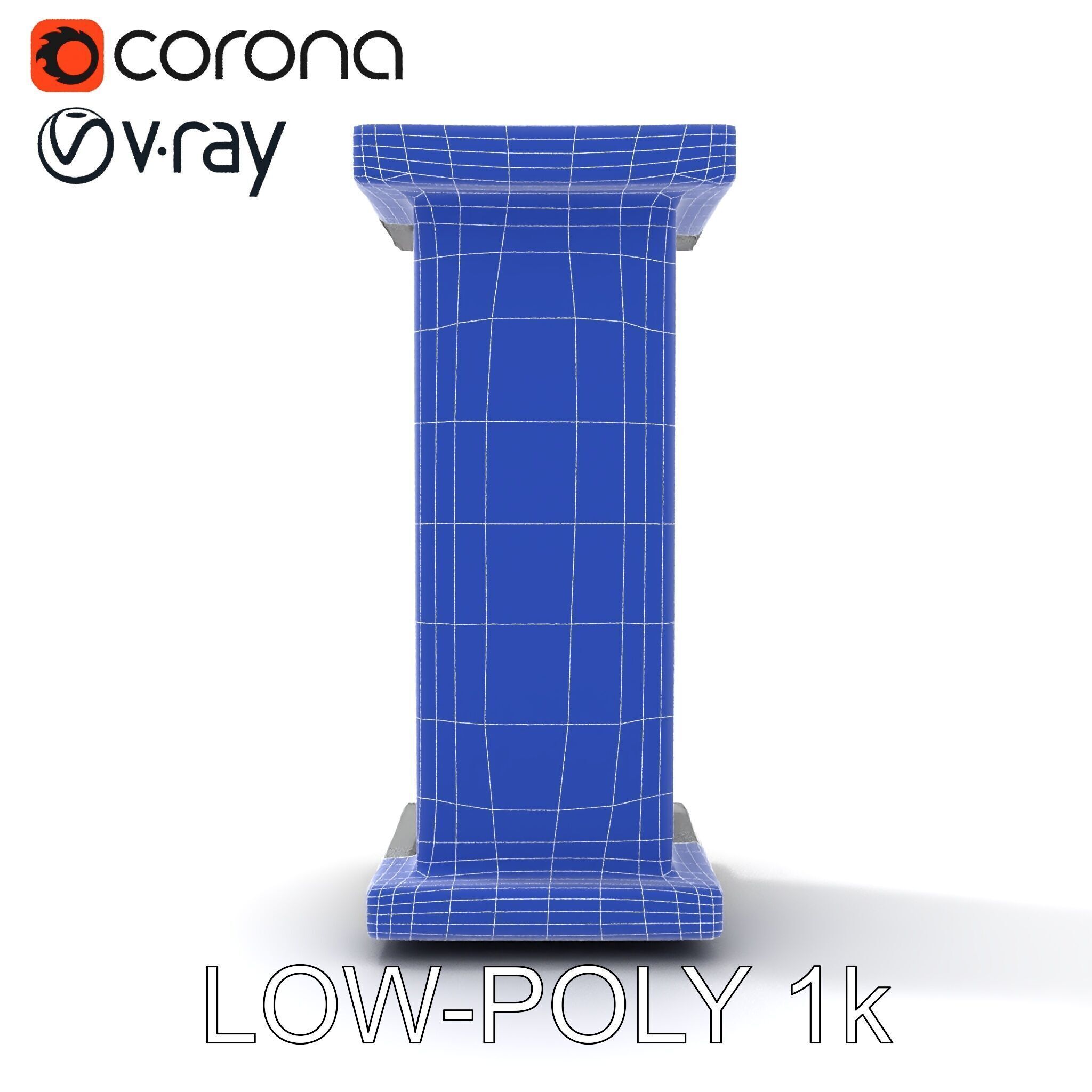 Marble Pedestal Model Pack Low-poly 3D model_15