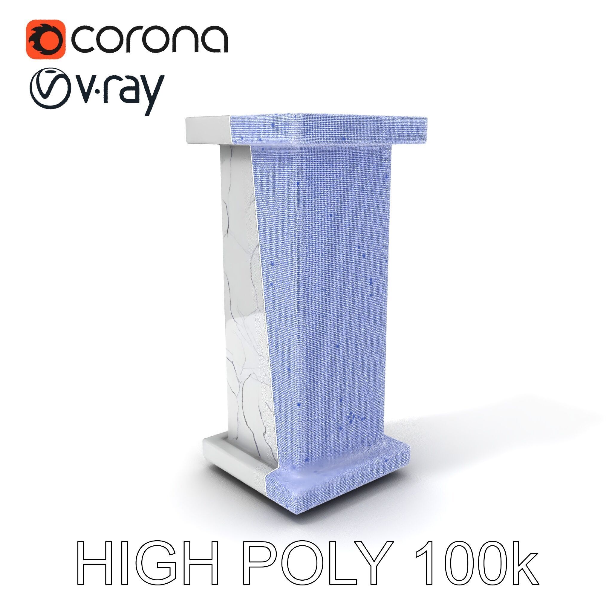 Marble Pedestal Model Pack Low-poly 3D model_3