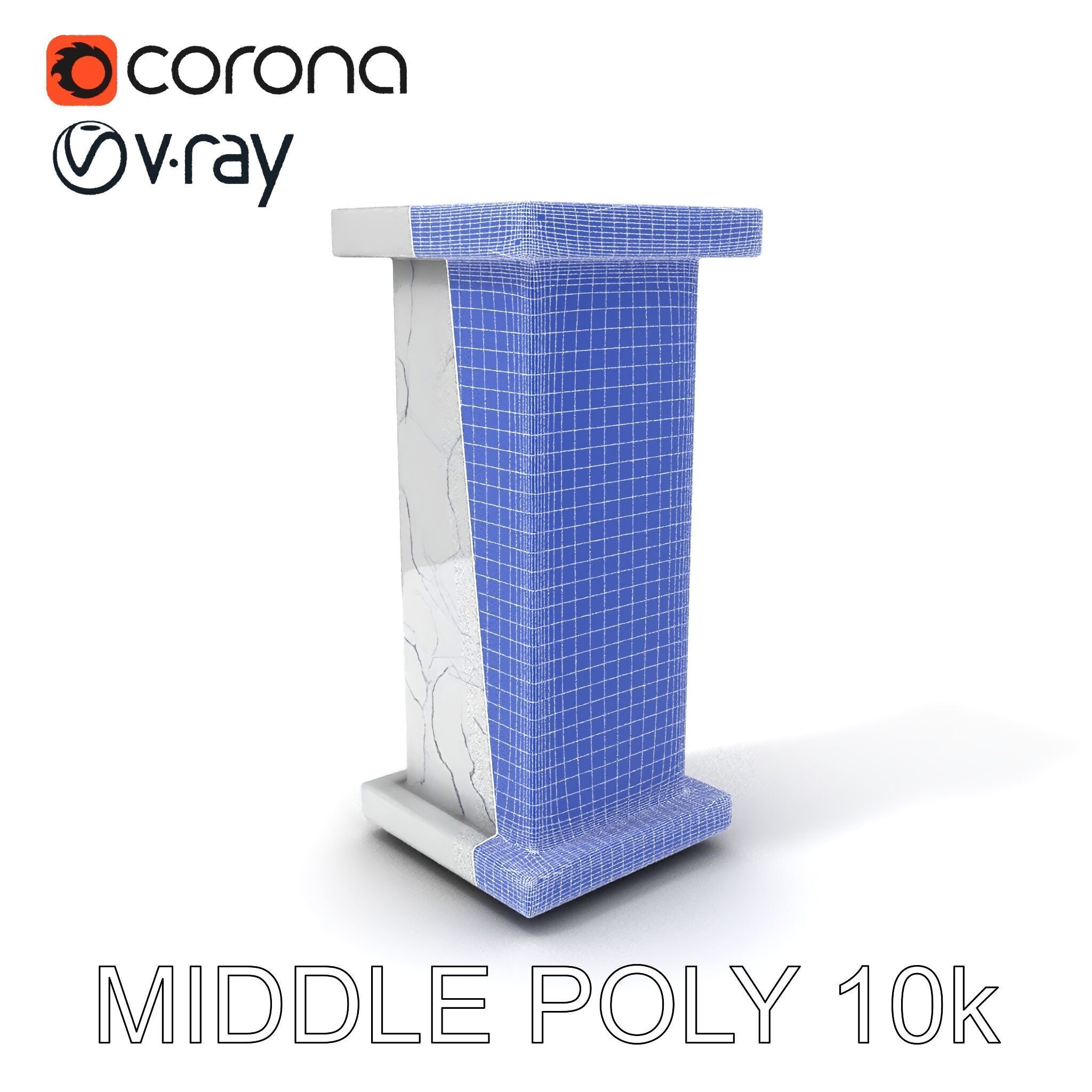 Marble Pedestal Model Pack Low-poly 3D model_11