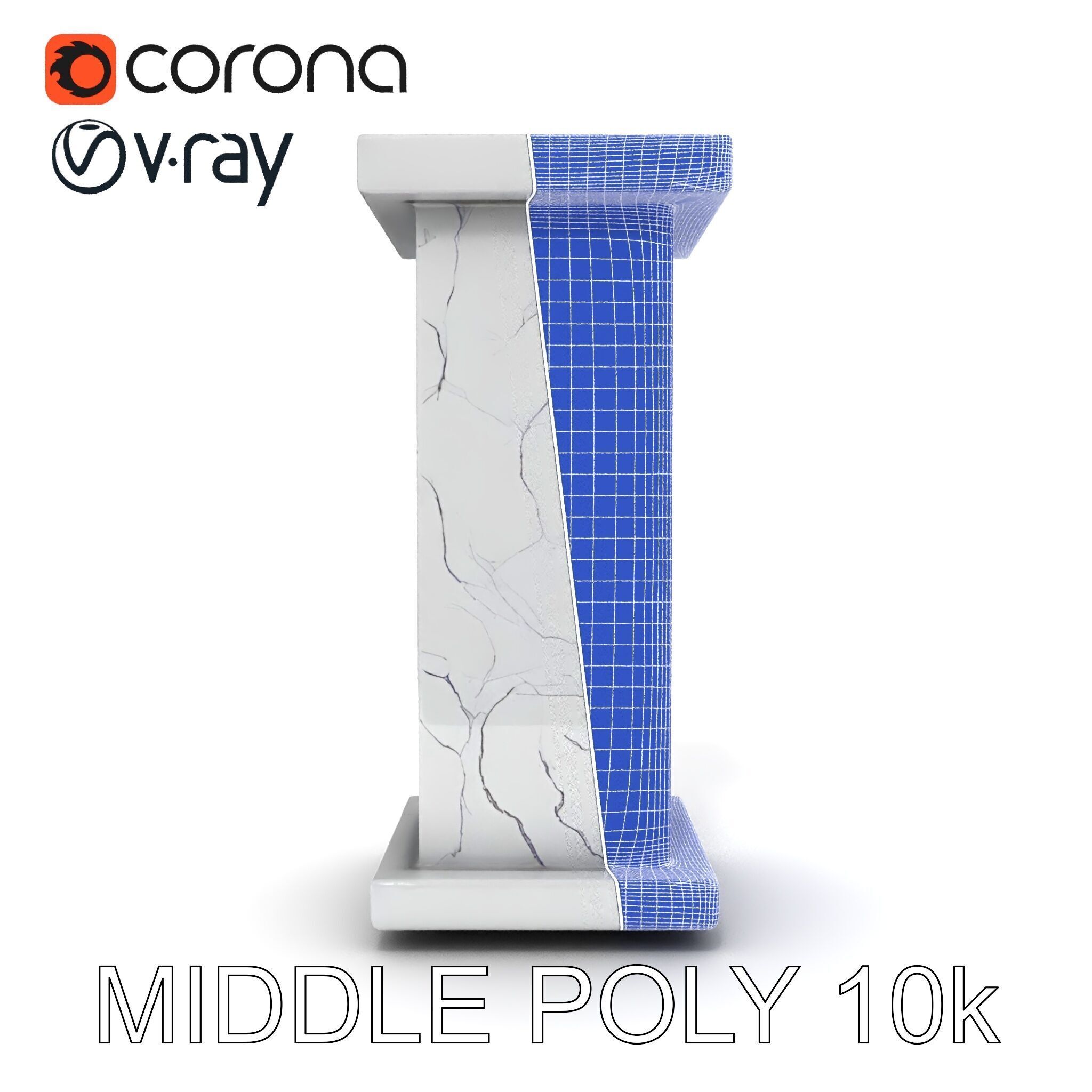Marble Pedestal Model Pack Low-poly 3D model_25