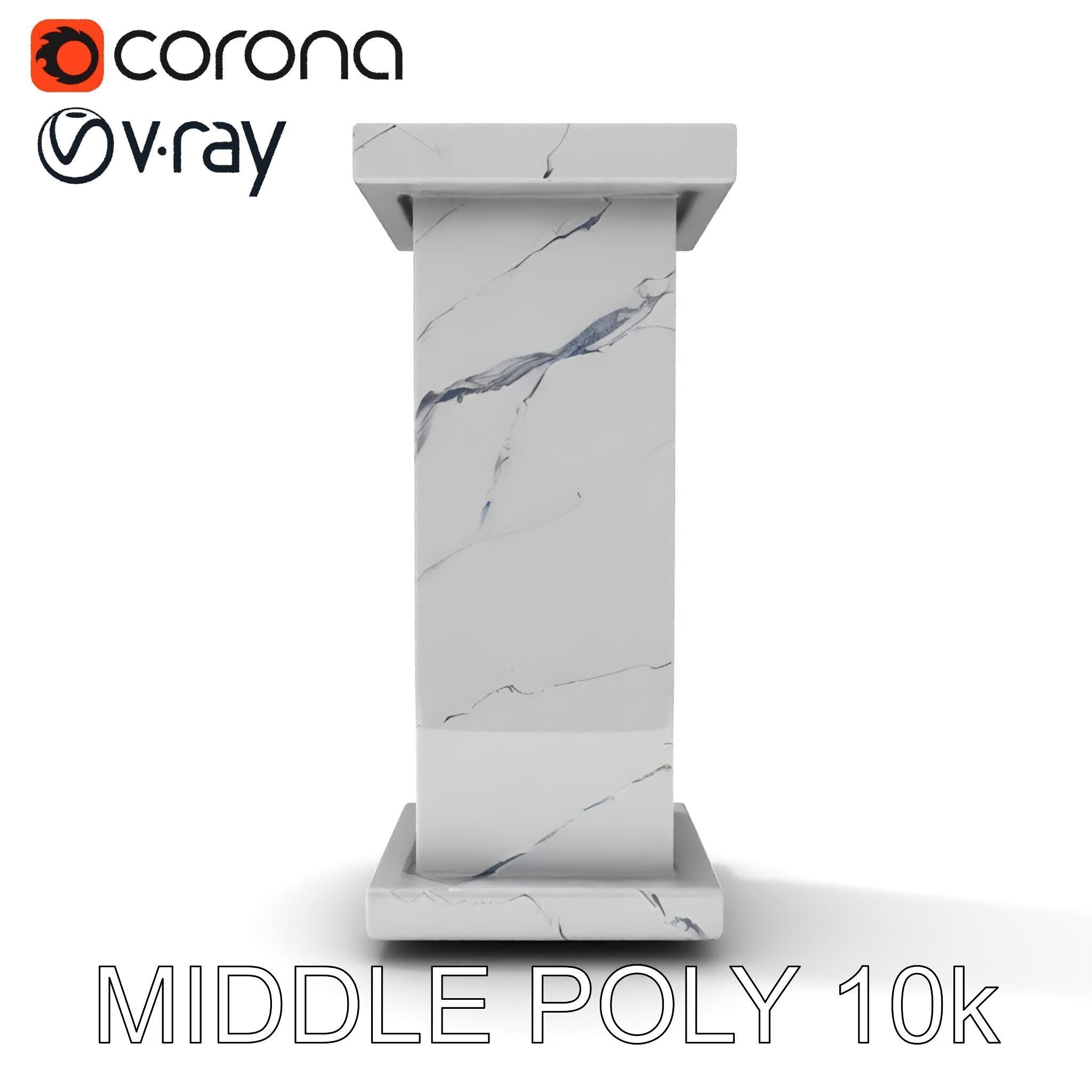 Marble Pedestal Model Pack Low-poly 3D model_27