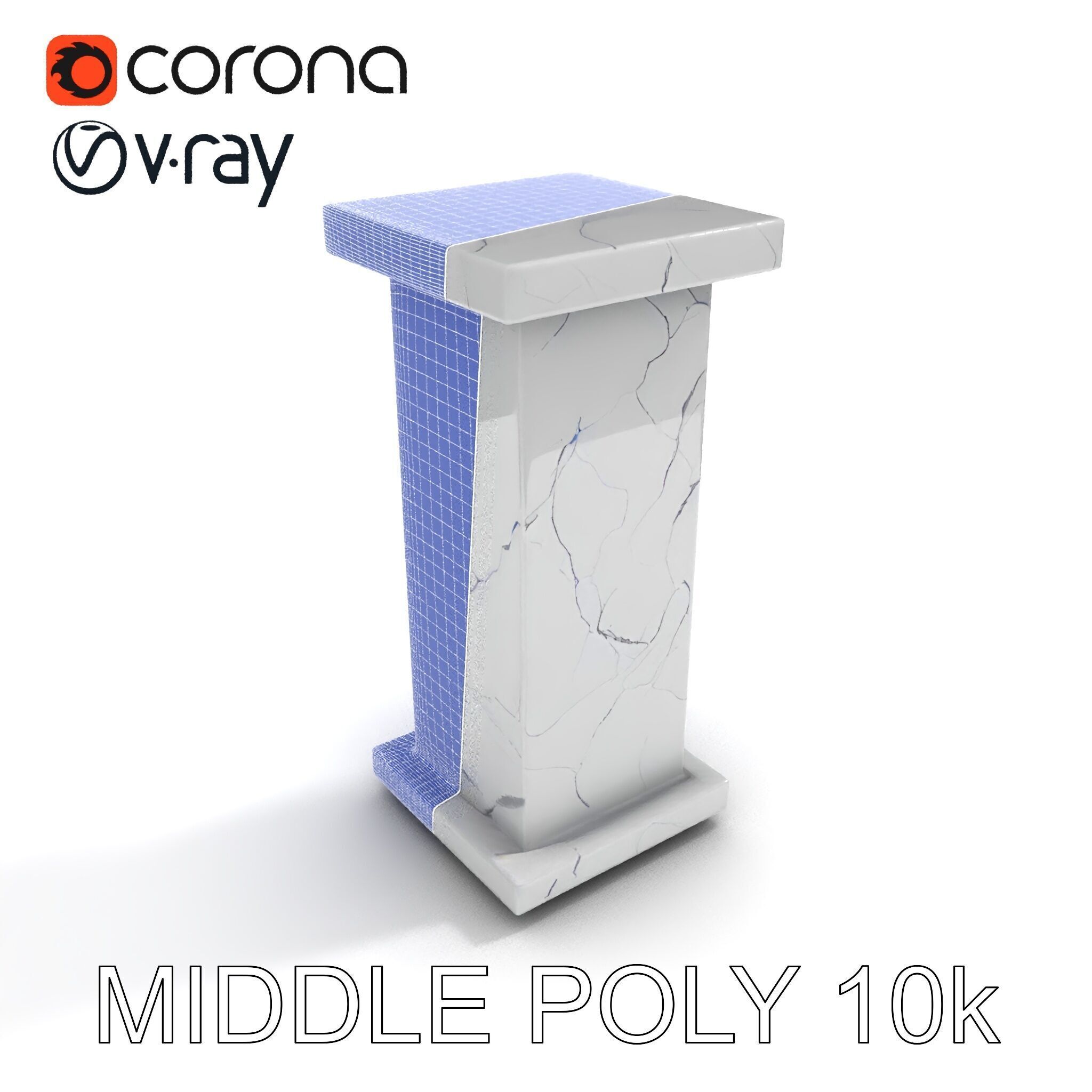 Marble Pedestal Model Pack Low-poly 3D model_22
