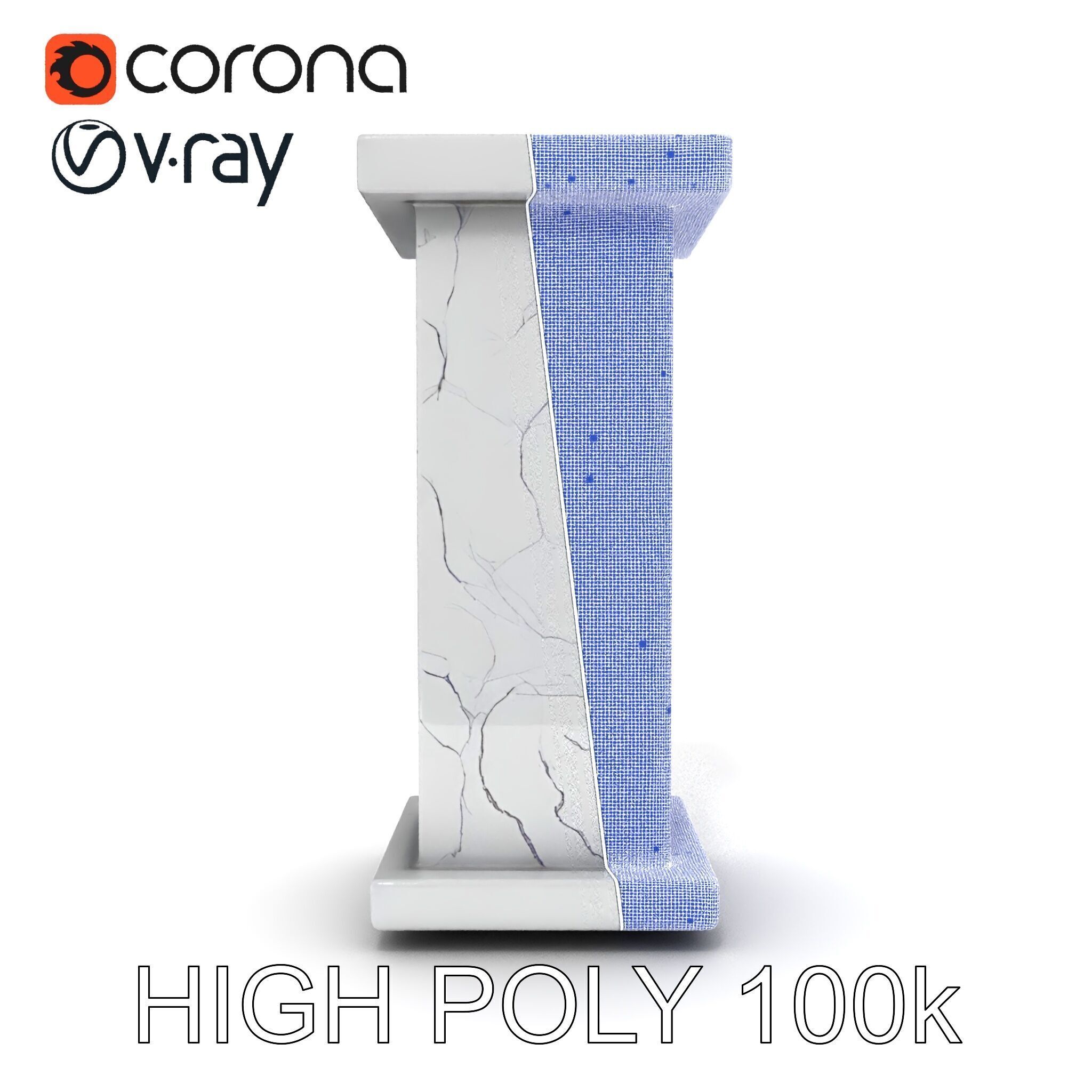 Marble Pedestal Model Pack Low-poly 3D model_29