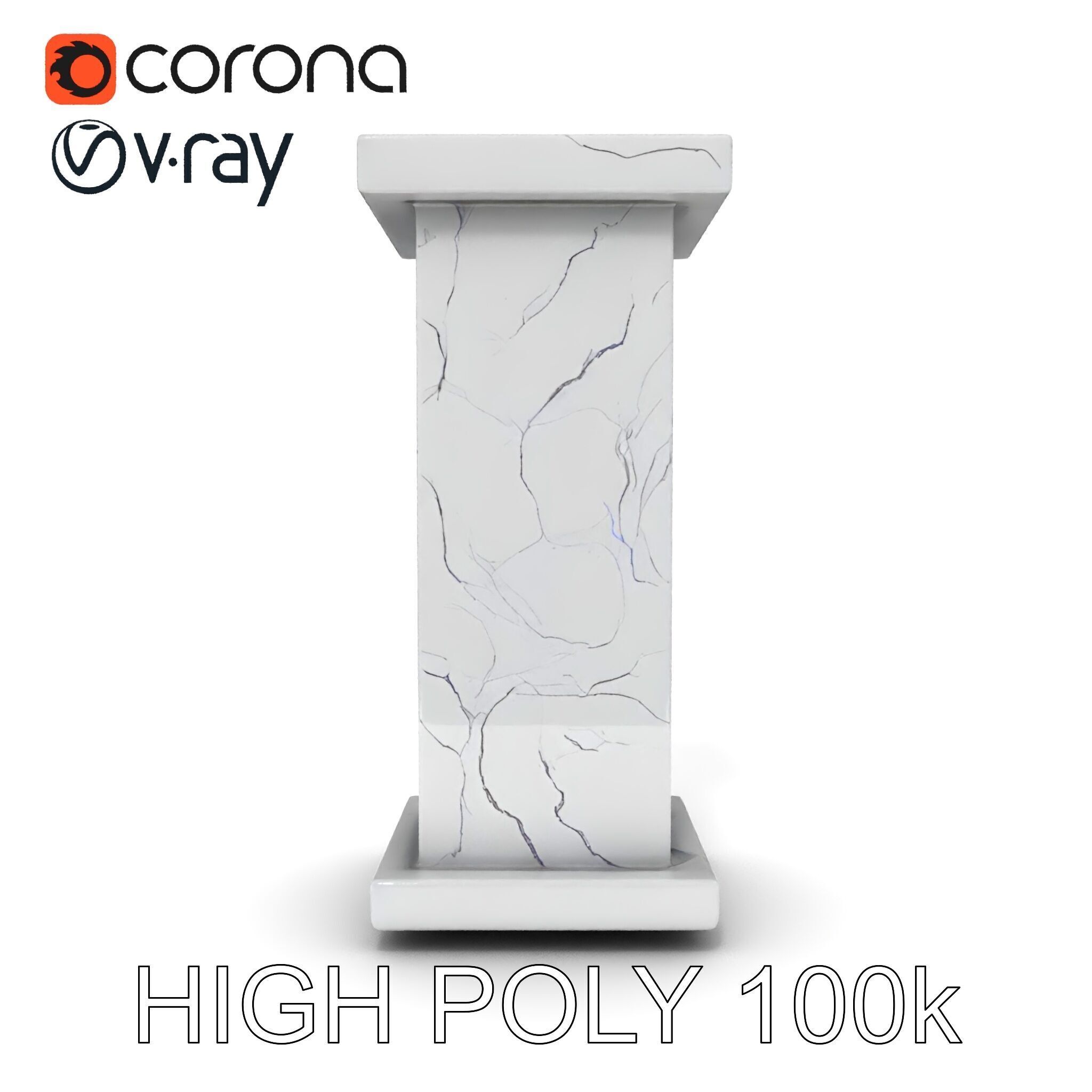Marble Pedestal Model Pack Low-poly 3D model_35